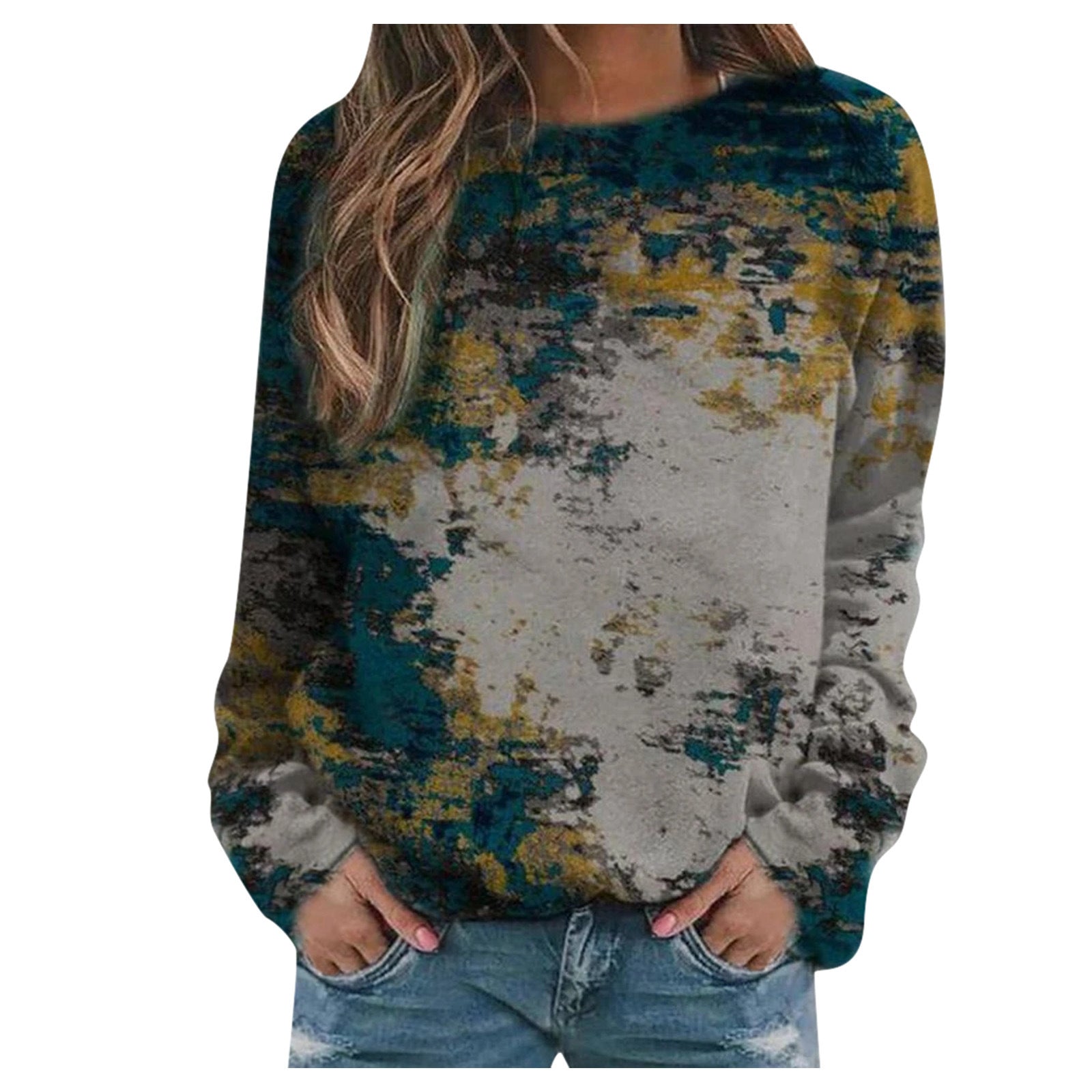 Rendering printed women's long-sleeved