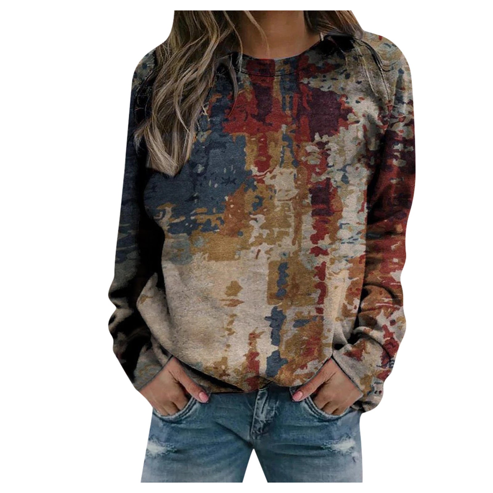Rendering printed women's long-sleeved