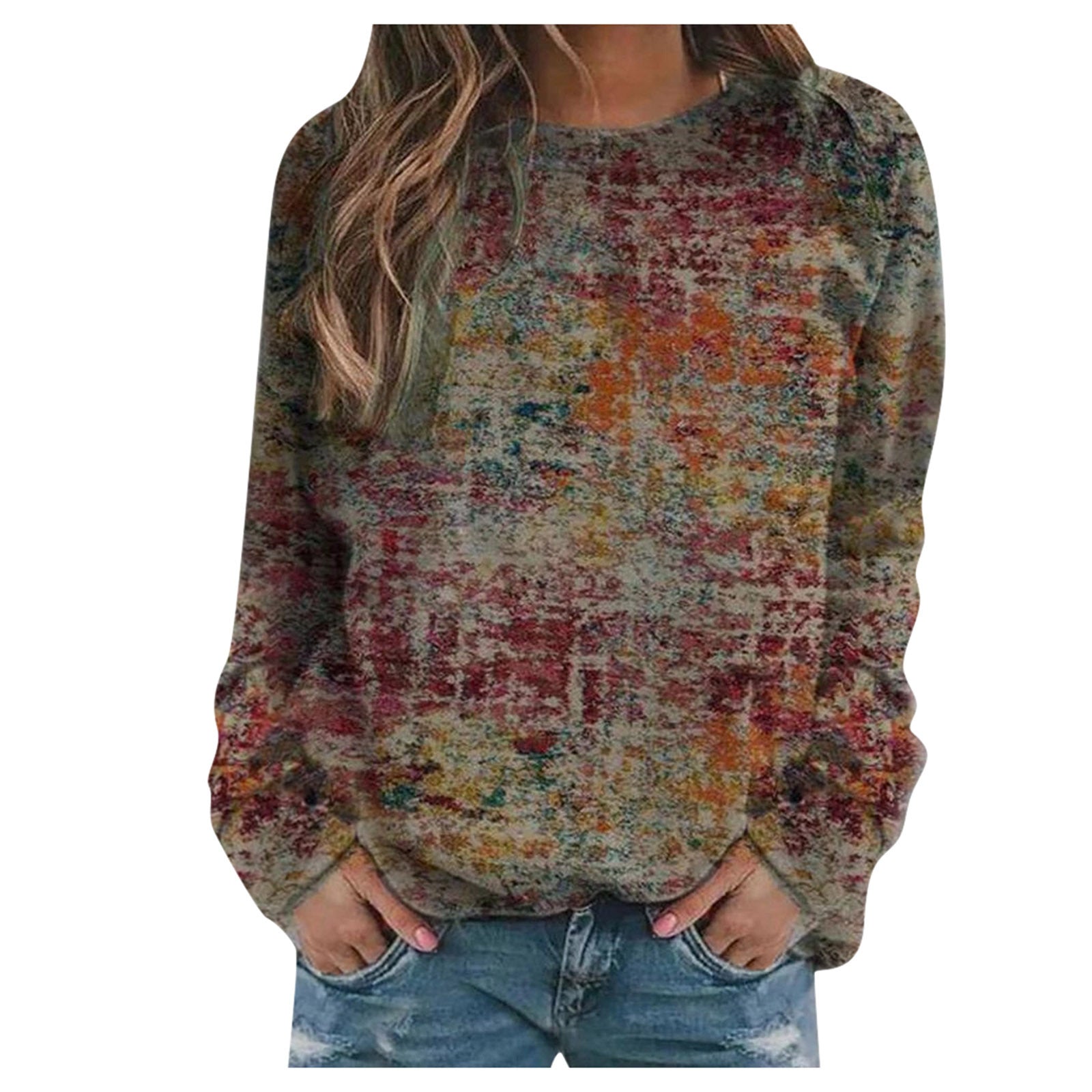 Rendering printed women's long-sleeved