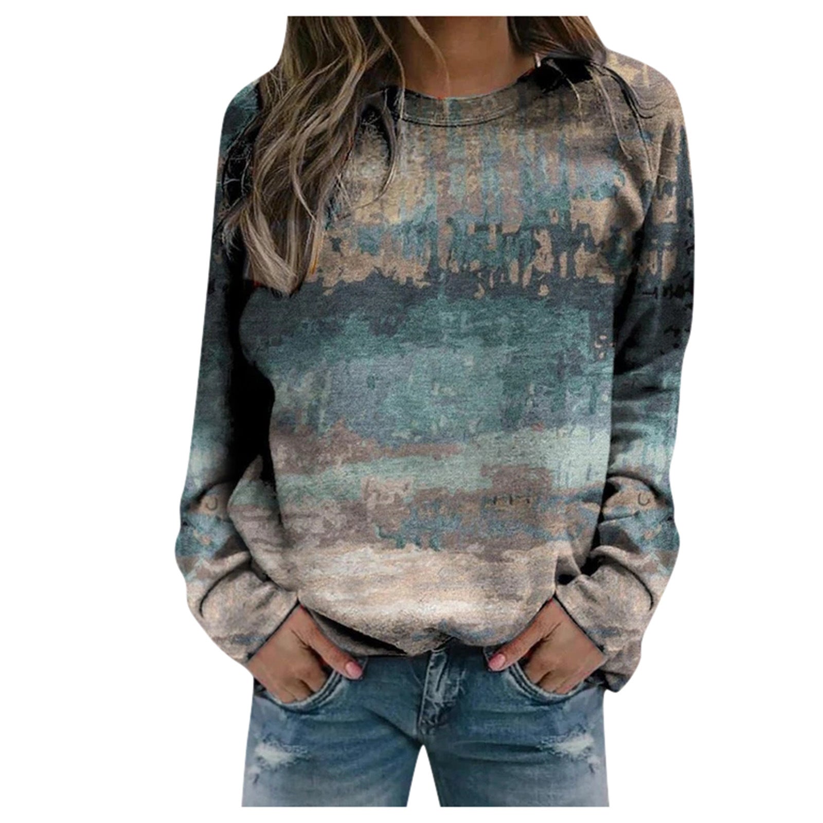 Rendering printed women's long-sleeved