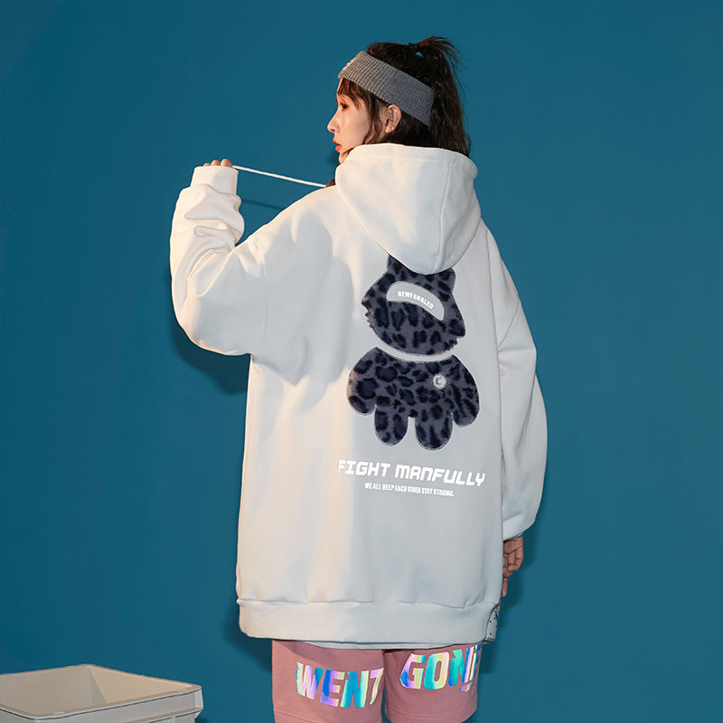 Women's Flocking Reflective Printed Hooded