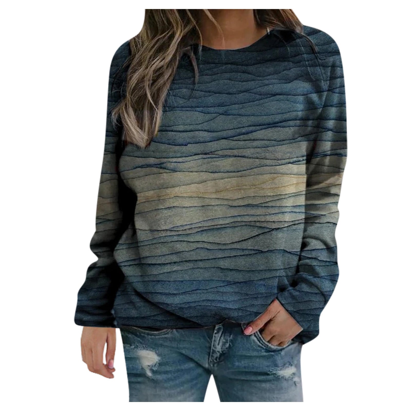Rendering printed women's long-sleeved