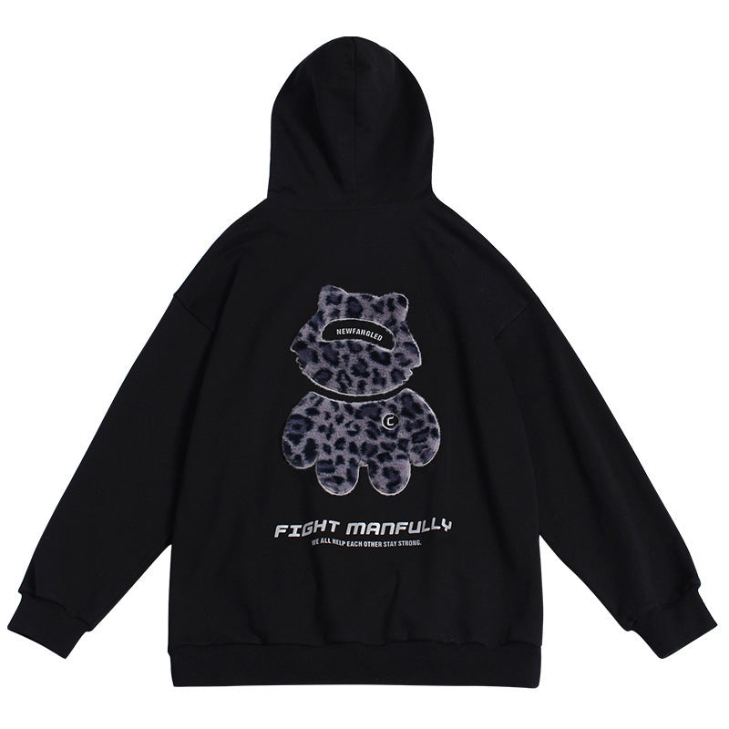 Women's Flocking Reflective Printed Hooded