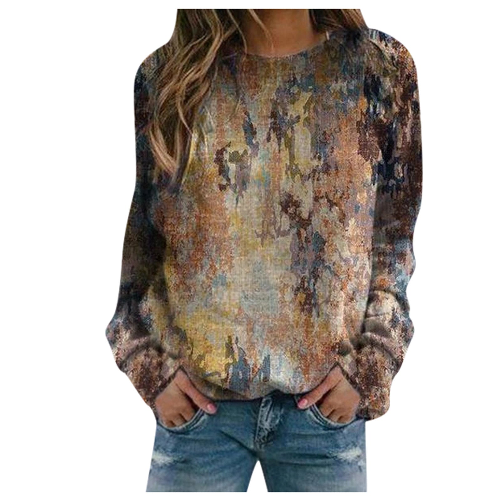 Rendering printed women's long-sleeved